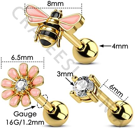 Teardrop Helix Piercing 16G - Eleganter Septum Ring Mit Zirkonia In Blau/Schwarz/Lila