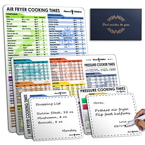 Air Fryer Magnetic Cheat Sheet Set & Instant Pot Magnet Set (2 Sets of 6 Pcs)