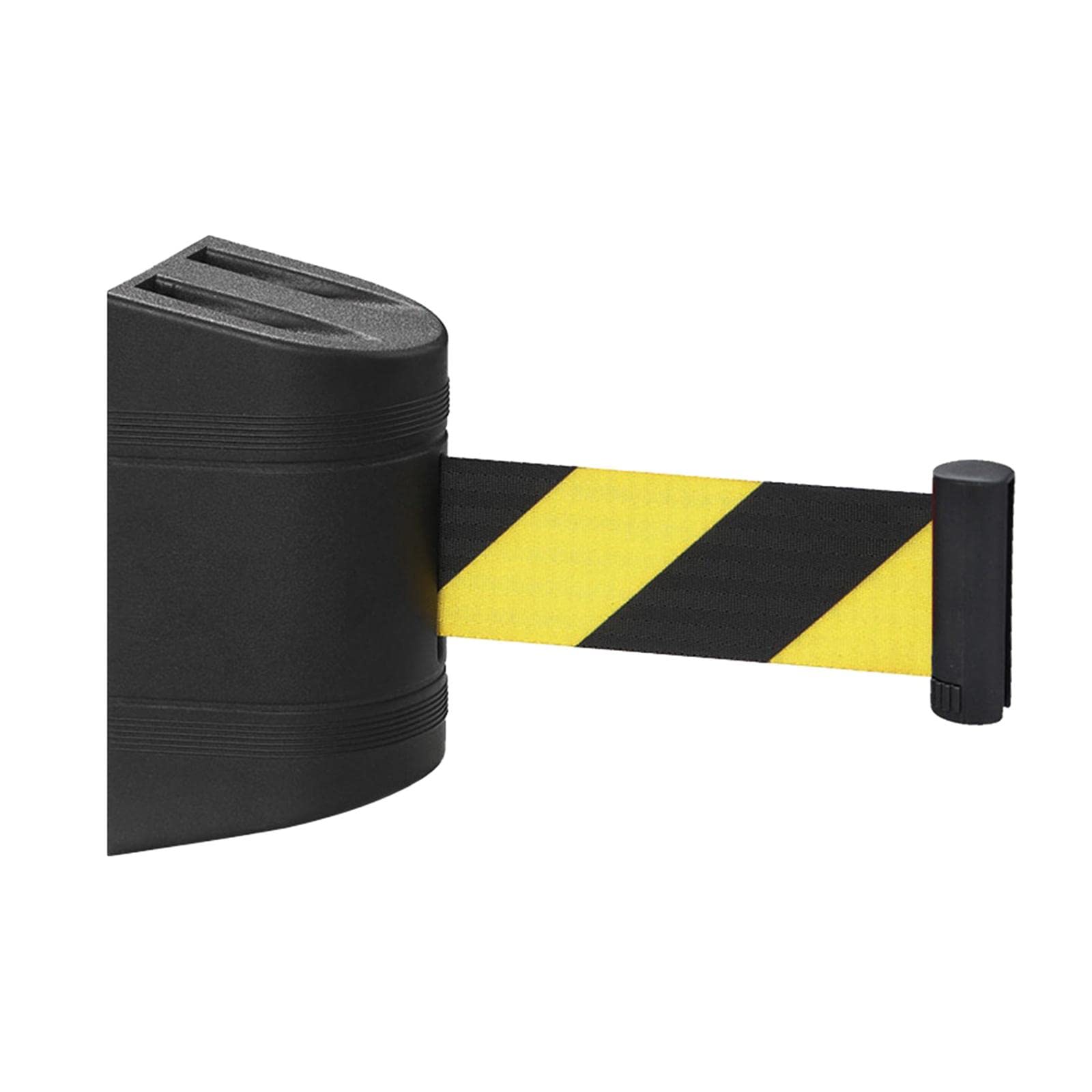 ColcoloRetractable Barrier Belt, Fixed Wall Mount Retractable Belt Barrier, Fixed Fixed Mounted Crowd Control barricades for Warehouse Aisle, Stadiums, 2m Black