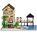Kinder Bausteine ​​ DIY hölzerne Puppe-Haus Handgefertigte Miniatur Suite Malediven Ferienhaus Villa Modell und Möbel Kreative Zimmer Lernspielzeug ( Farbe : Multi-colored , Size : 39*25*26.2cm )