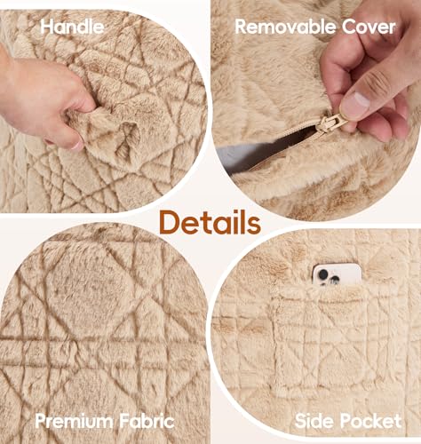 Image of 5FT Bean Bag Chair Oversized Bean Bags for Adults Large Bean Bag Beanbag Chair Washable Cover Bean Bags Giant Memory Foam Bean Bag Chairs for Adults Pocket for Bedrooms Living Room(Khaki)