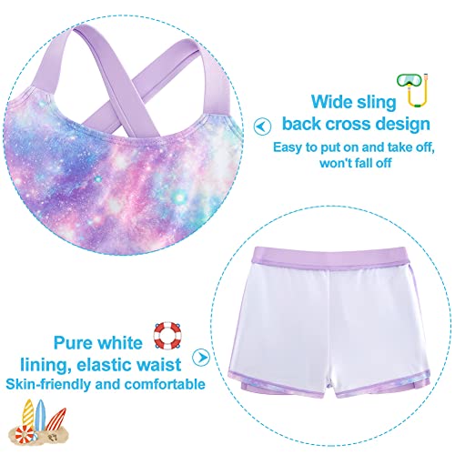 Image of Girls 2 Piece Tankini Swimsuit Summer Boyshort Bathing Suit with Beach Skirt Swimwear 5-16 Years