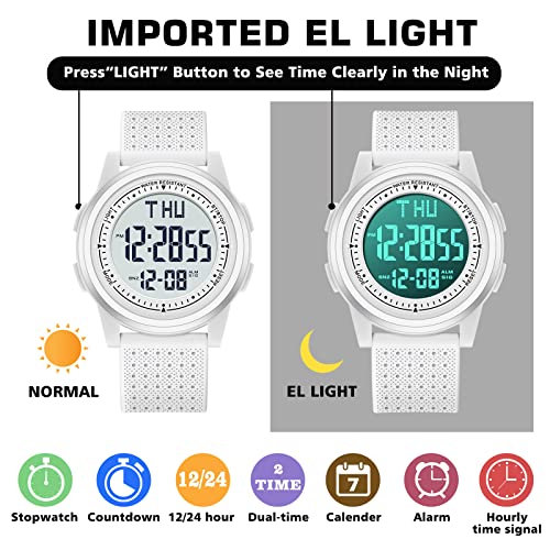 Watches for Men, Ultra-Thin Digital Watch Men with Stopwatch Countdown Alarm Wide-Angle Display Waterproof Minimalist Mens Watch Gifts for Mens Womens3