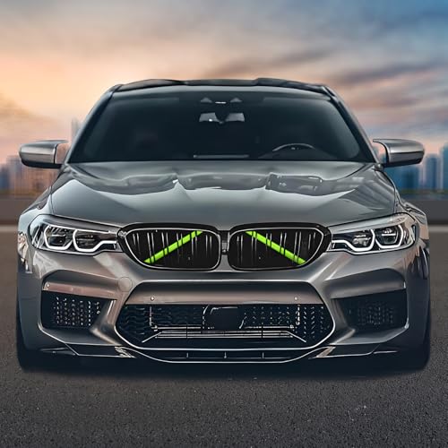 Image of V Brace Wrap Covers Compatible with BMW Grille Inserts StripesWrap | Green Grill Inserts Compatible with BMW F30 G30 F20 F22 F32 G32 G11 G12 M5 F90 For 1 2 3 4 5 6 7 Series Accessories