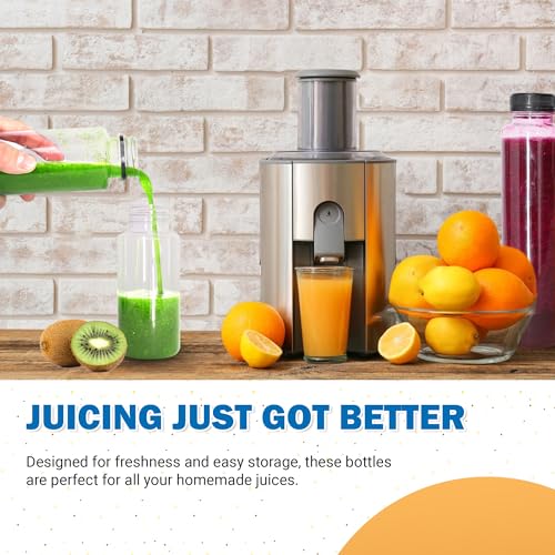 Holotap 108 Pcs 16 OZ Disposable Juice Bottles with Caps Bulk, Empty Plastic Bottles with Black Tamper Evident Lids for Juicing, Protein Drinks and Other Beverage Drink Containers. - Image 3
