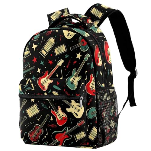 Sac à dos d'école Campus multicolore avec motif guitare électrique