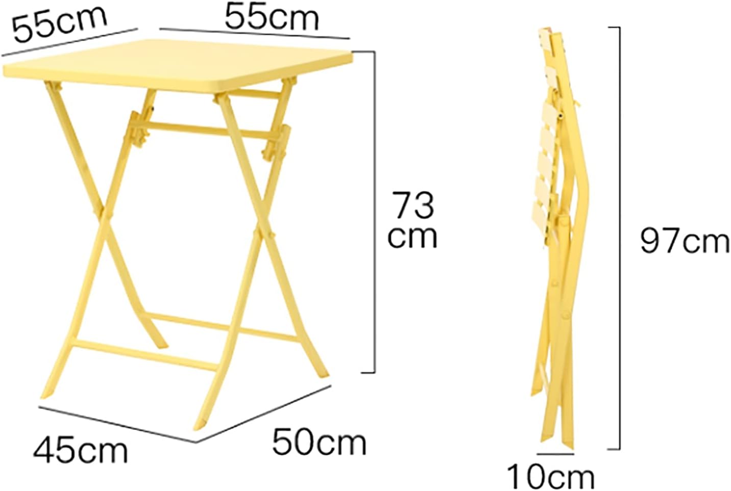 Folding Table, Nordic Coffee Table/Small Dining Table/Small Square Table/Study Table/Negotiation Table, Outdoor Portable Camping Table, 4 Colors (Color : A)