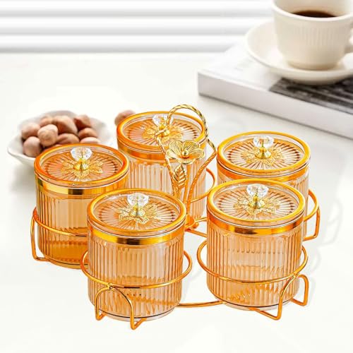 Plateau à fruits secs compartimenté marron 5 grilles pour apéritif - 5