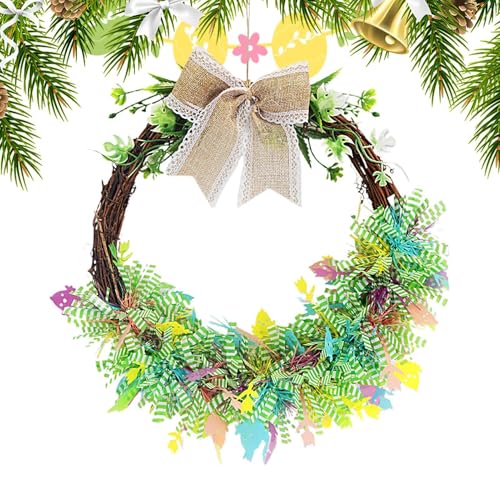 demaxiyad Corona di porta di Pasqua decorazioni per la corona di Pasqua corona di appendere porta con fiocco per decorazioni pasquale, decorazioni da appendere per porta di pasqua, fiocco da disegno