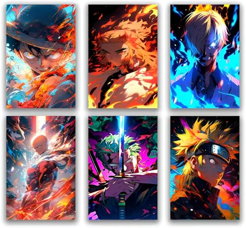 Image of Posternet Anime Style Poster Set for Wall Decoration Set of 24 | HD Printed Aesthetic Action Wall Art | Premium Glossy Finish Posters for Bedroom, Gaming Room & Living Space