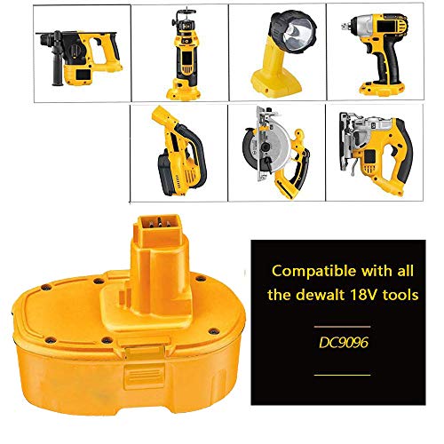 VINIDA 2 Pack 18V 3.6Ah Ni-MH DC9096 Replacement Battery for Dewalt DC9096 DC9098 DC9099 DW9095 DW9096 DW9098 DE9039 Cordless Power Tool - Thumbnail 6