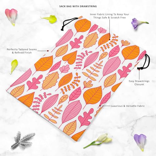 Image of ArtzFolio Leaf Art D5 | Reusable Sack Bag | Bag for Gym, Storage, Vegetable & Travel