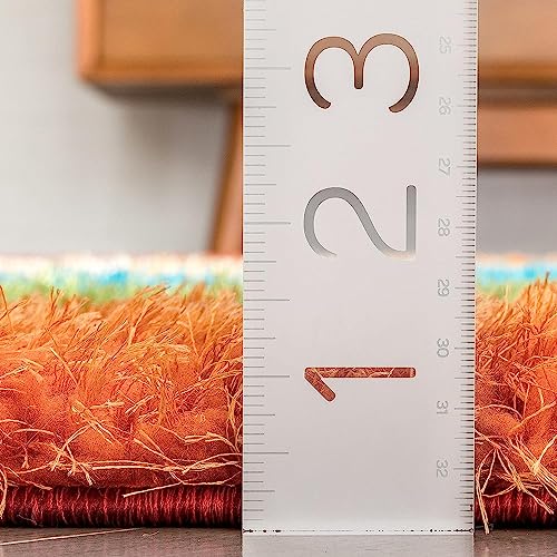 Image of Modern Quality Carpet /Trending Design Hand Woven Fluffy Rug /Mats for Bedroom /Dinning Hall /Living Room 2-inch Thick [Size 7x7 Feet Square]
