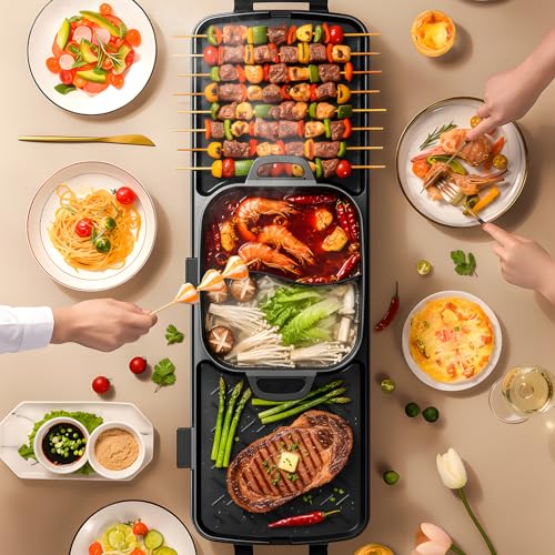 Image of 2250W Electric Grill and Hot Pot Combo
