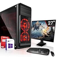 Gaming PC Komplett Set/Multimedia Computer inkl. Windows 10 Pro 64-Bit! - AMD Athlon 3000G 2 x 3.5 GHz - Nvidia GTX 1650 4GB - 27 Zoll TFT - 16GB DDR4 RAM - 120GB SSD + 1000G