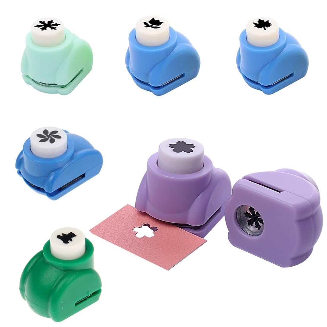 BZKSER perforadoras para manualidades - 6 pcs Perforadores de Papel,perforadora papel formas,troqueladoras para manualidades,Mini Agujeros de Papel para Bricolaje, Álbum de Fotos y Scrapbooking