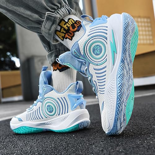 Image of Men's High-Top Basketball Shoes Anti-Slip and Wear-Resistant Soles Running Shoes Graffiti Design Fashionable Sports Shoes