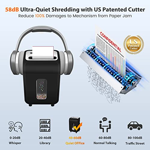 Image of VidaTeco 14-Sheet Micro Cut Paper Shredder for Home Office Heavy Duty | Auto-Reverse Anti-Jam, 60-Min Runtime P-4 Security, 5.3-Gallon Basket, Commercial Grade Shreds Staple / CD / Credit / Card, ETL