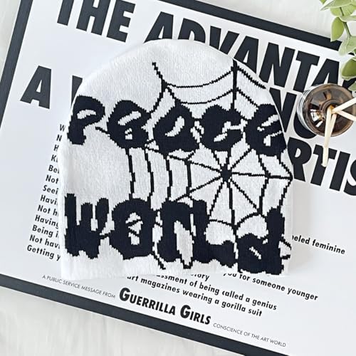 Y2K Beanie Hat for Men & Women Trendy Soft Stretchable Winter Cap, Spider Web Design Cold Knit Weather Accessory2