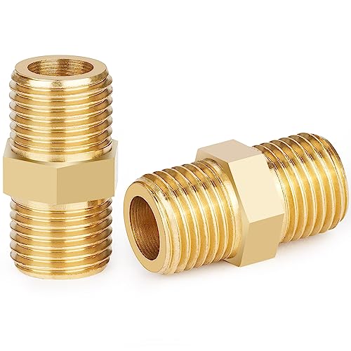oumuik Doble boquilla de rosca de 1/4 pulgadas de doble cara es ideal para fontanería, calefacción central, suministro de agua fría y caliente, aire acondicionado y sistemas solares, etc