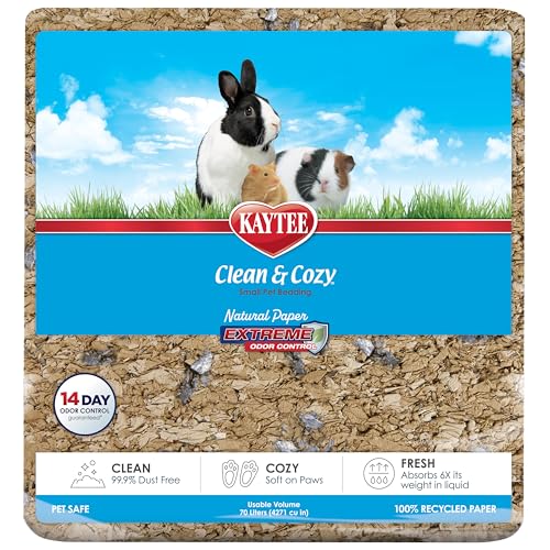 Image of Kaytee Clean & Cozy Natural Paper with Extreme Odor Control Bedding, Made with 100% Recycled Paper