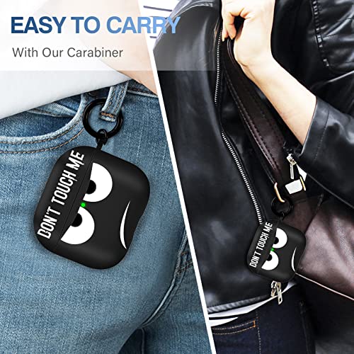 Image of for Airpods 3 Case 2021, Don't Touch Me for Airpods Cover with Keychain /Lanyard Soft Cute Shockproof Cover for Women Men Compatible with for Airpods 3 Charging Case -Black