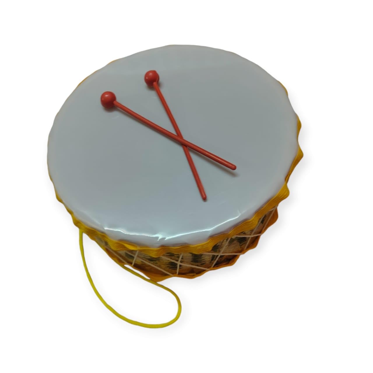 Kids Musical Drum Yellow Set with Two Drumsticks,-image-3