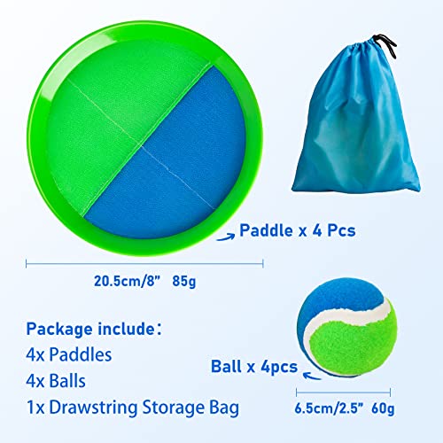 Playzap Toss And Catch Ball Set, Sticky Paddle Ball Catch Games, Indoor Outdoor Yard Lawn Sand Pool Beach Toy For Kids Ages 2 3 4 5 6 7 8 Gifts thumb #2