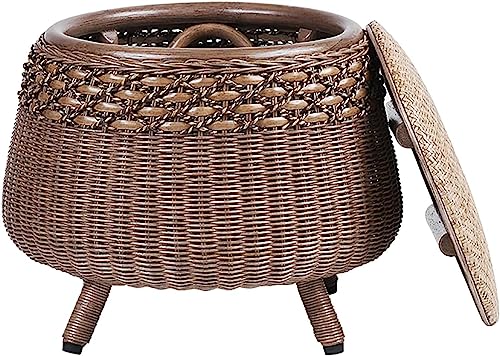 Boîte de rangement en osier et banc à chaussures rustique - 2