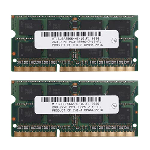 Uikdjgu 2X Memoria RAM para Computadora Portátil DDR3 2GB 2RX8 PC3-8500S 1066MHz 204Pin 1.5V RAM para Computadora Portátil