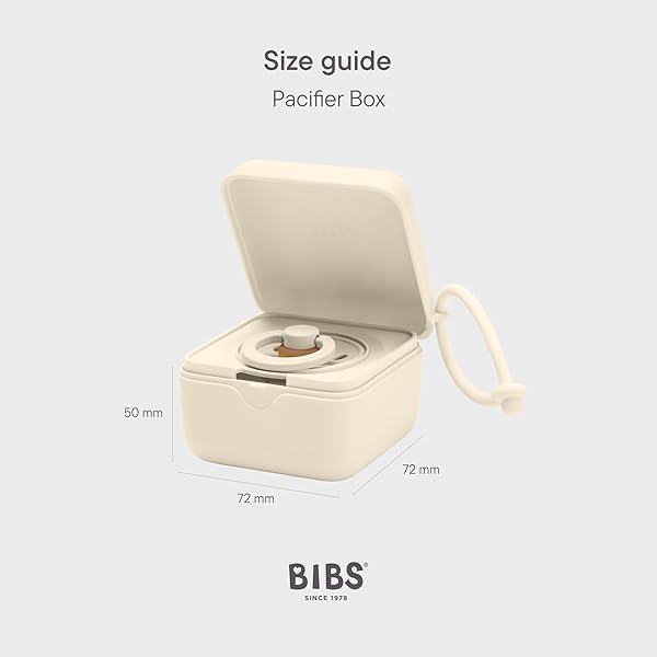 BIBS Pacifier Box avec cordon. Porte-sucettes et stérilisateur. Entièrement en matériau de qualité alimentaire, sans bisphénol A. Fabriqué au Danemark. Iron - 2