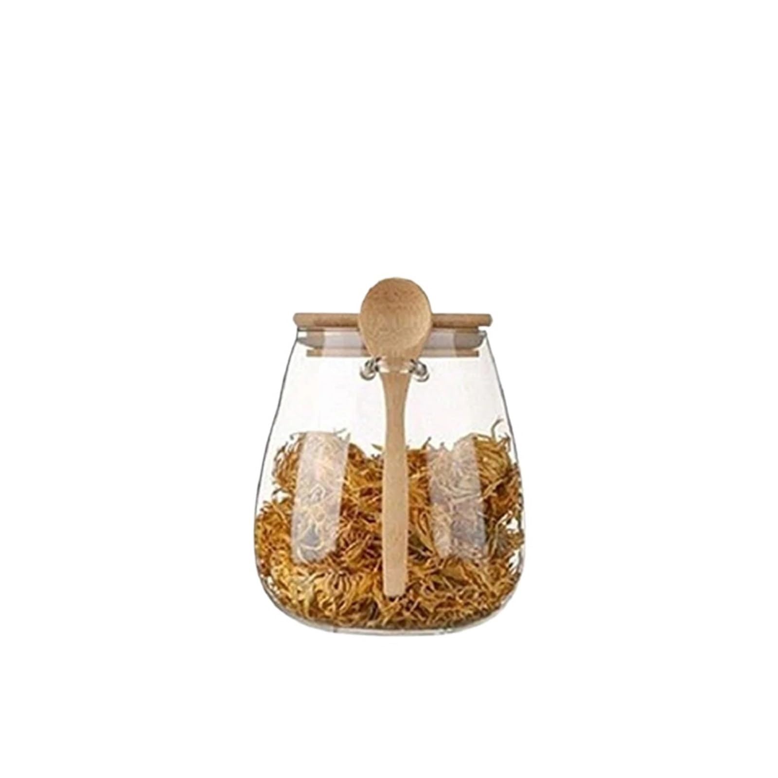 TVANTRUXIS Glass Jars with Lid, 2pcs Clear Sealed Glass Jar with Spoon and Lid for Coffee Spices(1000ml)