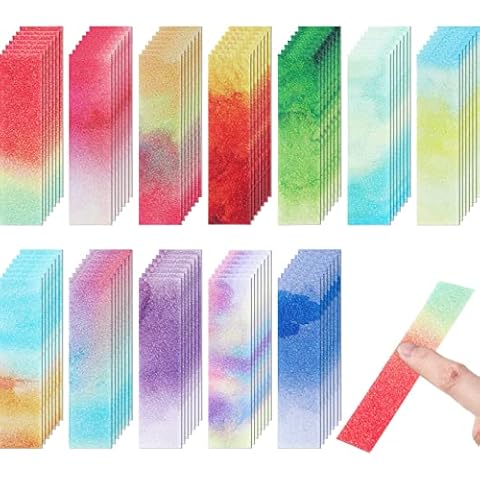 Nezyo 84 Pcs Anxiety Sensory Calming Stickers Fidget Textured Strips Anti Stress Tactile Rough Stickers Adhesive Anxiety Relief Stress Strips for Classroom Desk Adults Teens(Gradient Style) Cover