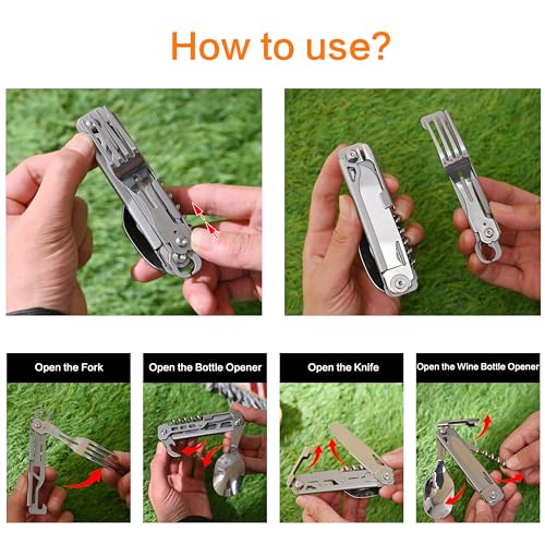 Camping-Utensil-Set-6-in-1-Flatware-Set-Detachable-Cutlery-Folding-SpoonKnifeForkBottle-Opener-Set-for-TravelHiking