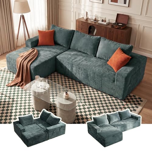 Vesgantti 95' Boneless Couches for Living Room, L-Shape Sectional Couch with Chaise in Chenille |...