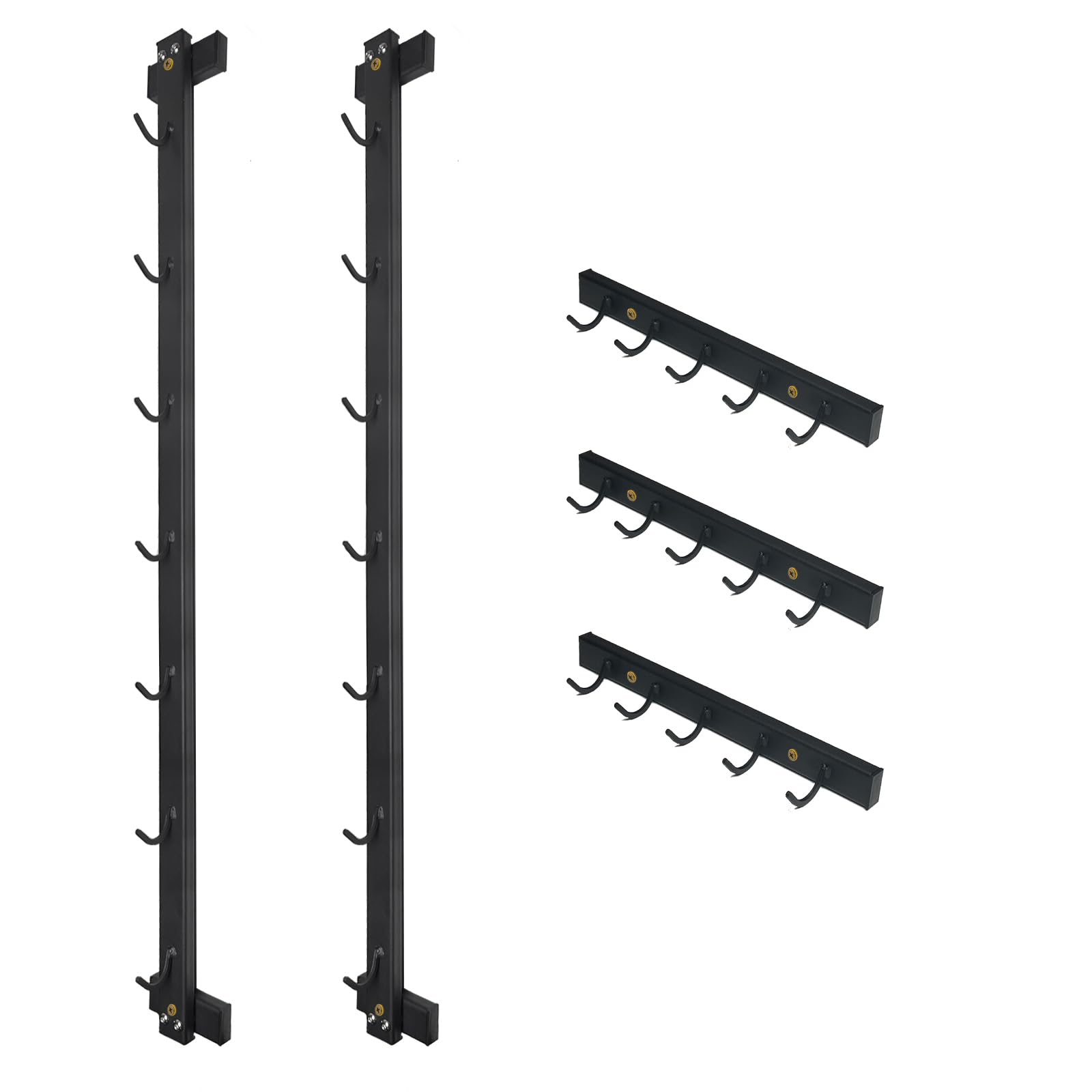 KORIKAHM Lat Pulldown Attachments Storage Rack, Wall Mounted Lat Pull Down Bar Organizer with Heavy Duty Hooks, Steel Gym Accessory Rack for Cable Attachment (Gym rack 6)