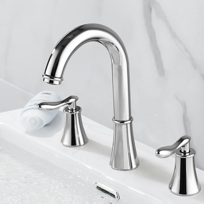 Mitigeur de lavabo en laiton JCAKES noir blanc robinet double poignées sur pont