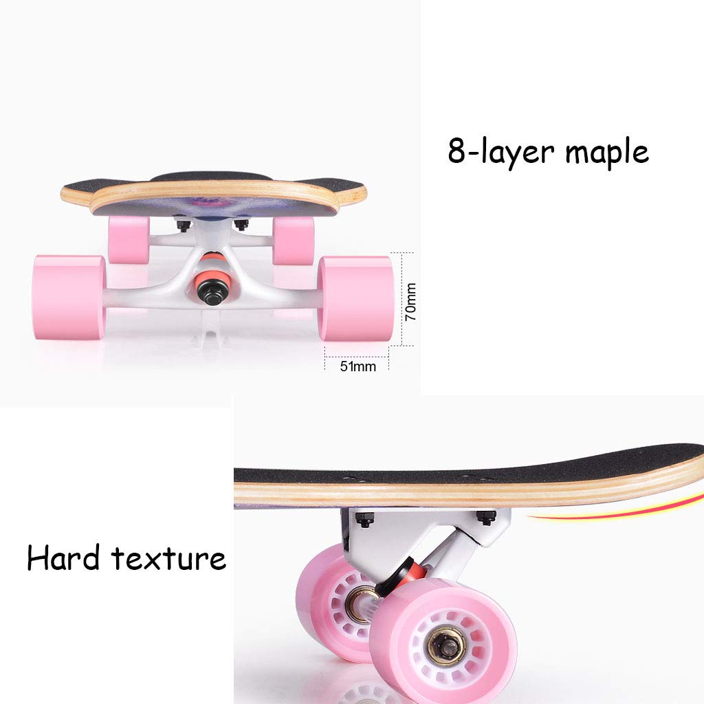 YEENUO Planches à roulettes pour débutants, planche à roulettes complète ， Longboard Skateboard Cruiser, 8 couches d'érable canadien Double Kick Concave Standard et Tricks Skateboards pour enfants e