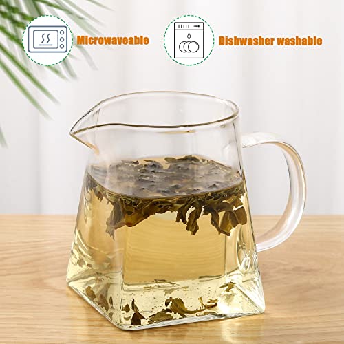 Leinuosen 2 Pcs Glass Pitcher Elegant Shaped Glass Creamer Pitcher Glass Tea Pitcher Coffee Milk Creamer Pitcher Creative Milk Frothing Pitcher Milk Frother Cup Creamer Jug thumb #2