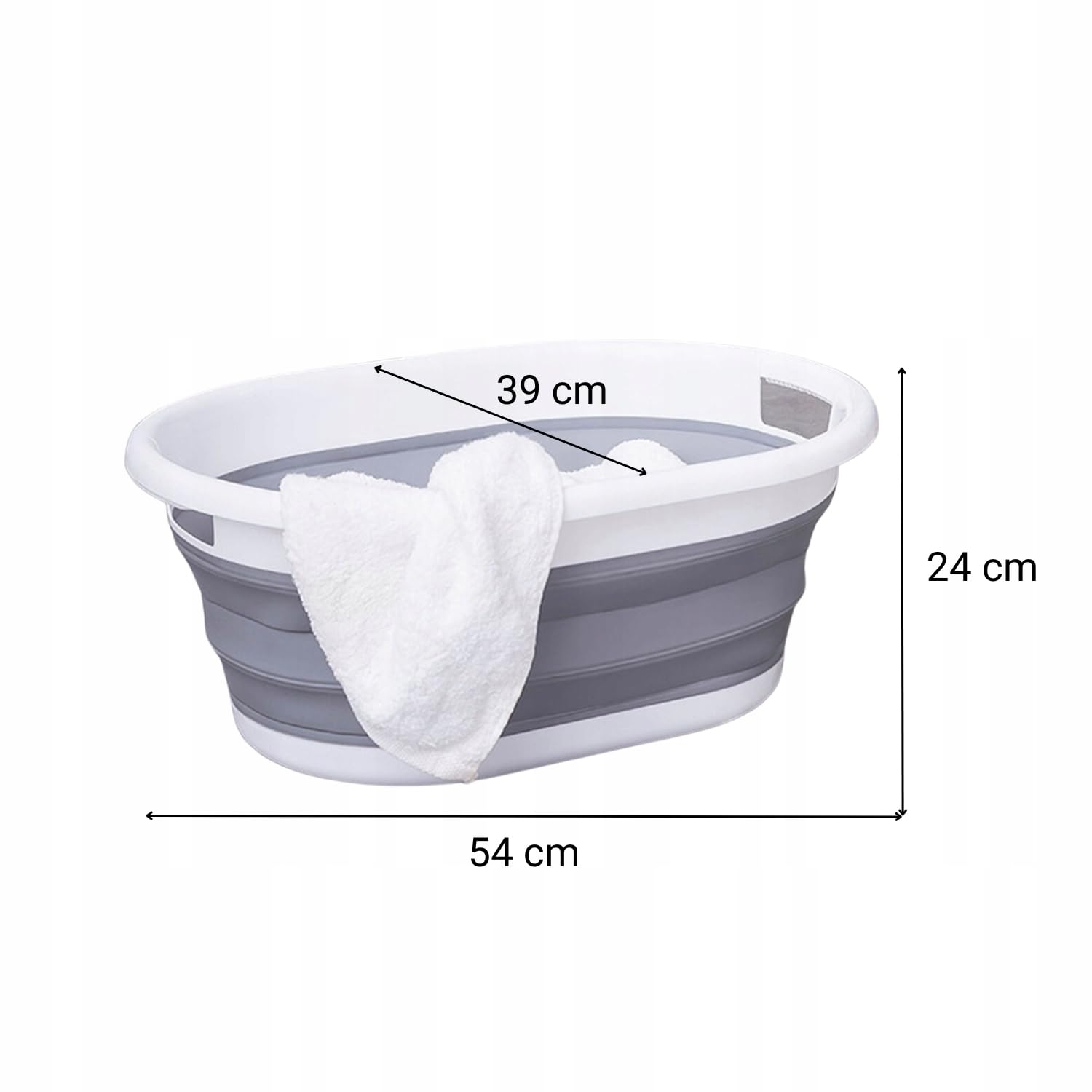 Primabobo Baignoire pliable pour bébé - Grand bol pliable - Bac de lavage pliable - Bac de lavage en plastique peu encombrant... (LB_14), gris