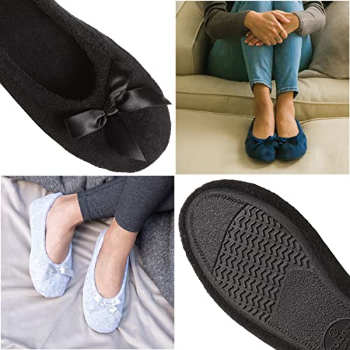Isotoner Women's Terry Ballerina Bow Slippers #TOP27