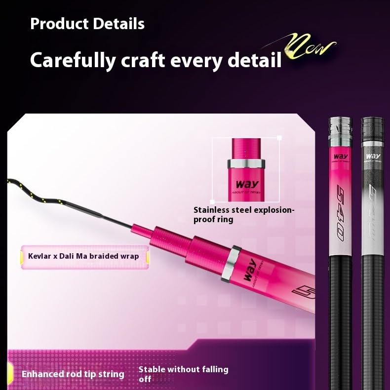 Canna da Pesca Canna da Pesca, Canna da Pesca Portatile, Canna da Pesca con Piattaforma Ultraleggera e Ultra Rigida, Pesca Selvaggia Leggera(3.6M)