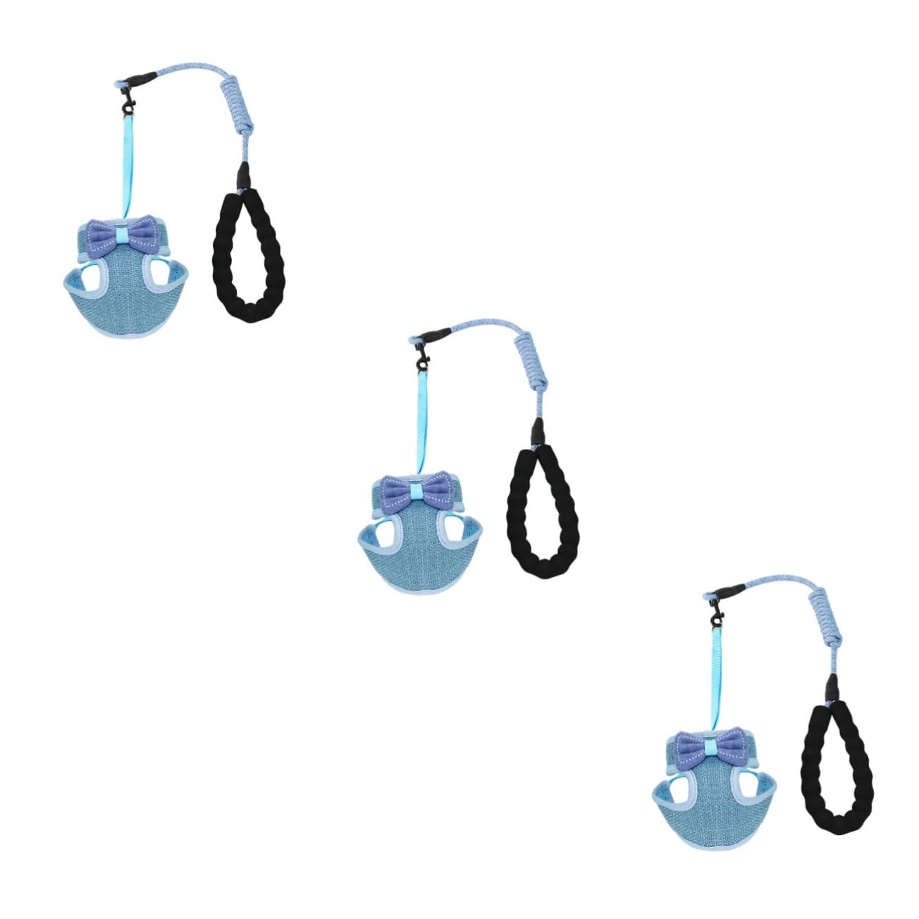 VANZACK 3stücke Verstellbares Bowknot Katzen Geschirr Atmungsaktive Weste Für Katzen Geeignet Für Leicht Und Design Blau Für Und Outdoor-aktivitäten