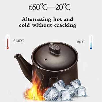 Stovetop Ceramic Cookware Ancient Cookware Traditional Clay Bean Pot Decoction Ceramic Casserole Chinese Medicine Decoction Pot Chinese Medicine Pot (1.8L)