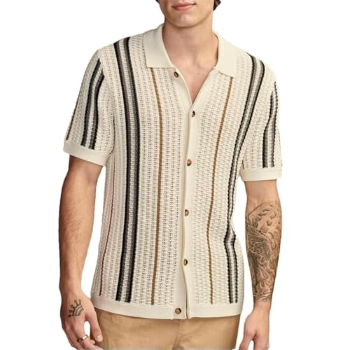 Chemise à rayures homme en tricot : votre haut chic pour les terrasses