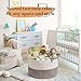 Luxury Little XXXL Nursery Storage Basket, 22 x 22 x 14 inches - 100% Cotton Rope Baskets with Handles, Laundry Basket for Toys, Blankets and Pillows - Off White & Beige