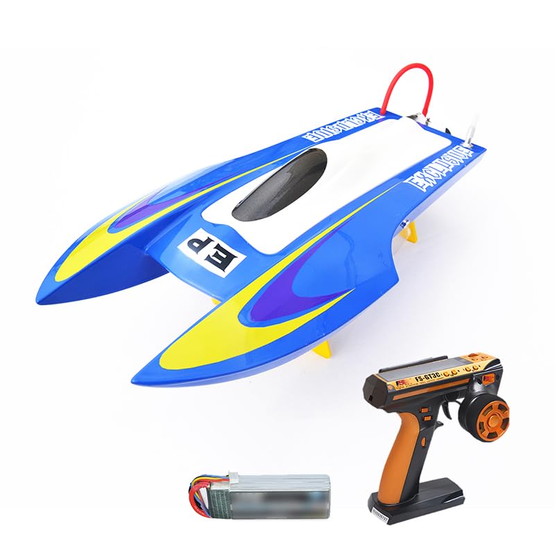 RC Katamaran Boot M440 31MPH Elektrische Rennboote Fiberglas RTR RC Boot für Pool und See mit Motor Servo ESC Fernbedienung Batterie