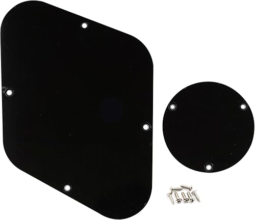 Musiclily Juego de placa trasera y cubierta de interruptor LP compatible con USA Les Paul, 3 capas, color negro