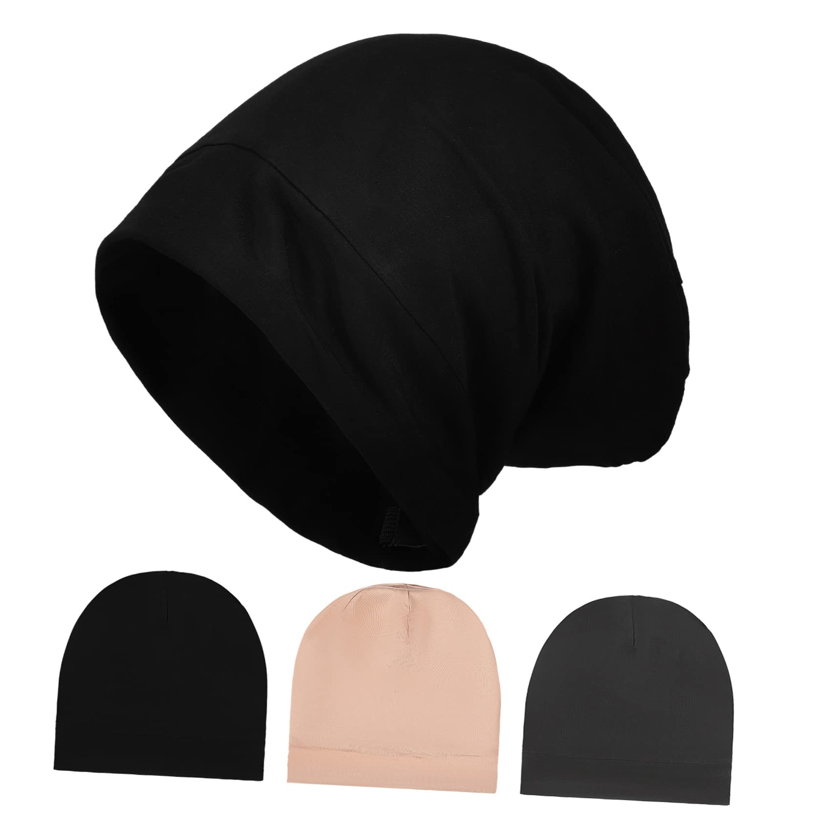GALPADA 3 Pezzi Cuffia Notte Chioma in Satin, Regolabile, Protegge Dall’attrito, per Dormire, Lavare Viso fare Bagno