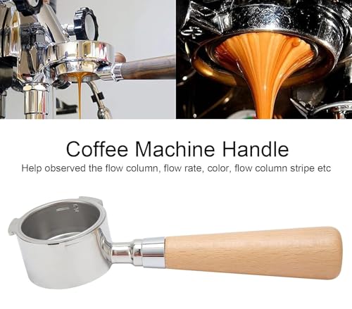 Image of 58mm 3 Ears Portafilter Bottomless Wooden Handle with 18g Basket and Compatible with Barsetto, Calphalon Temp IQ, CASABREWS, Neutron Pro, Breville Barista Mini /Max & More Coffee Machines.